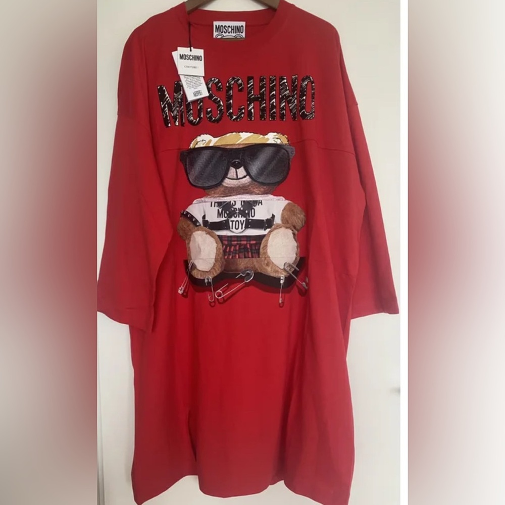 Moschino Red Bear Graphic Top